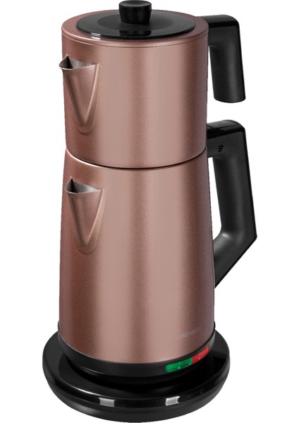 Akasya Mat Vizon Xl 2200 Watt Patentli Damlatmayan Tasarımı Çelik Çay Makinesi ve Su Isıtıcısı