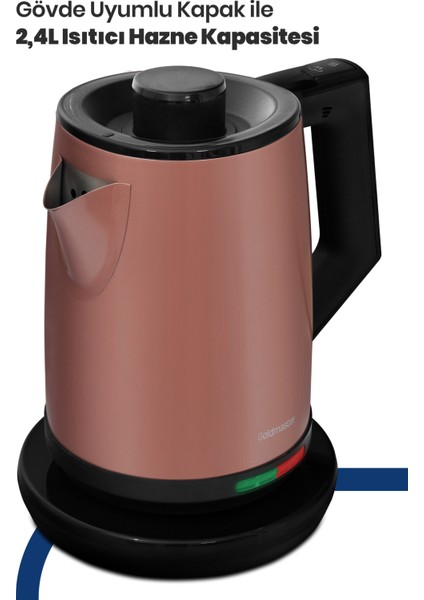 Akasya Mat Vizon Xl 2200 Watt Patentli Damlatmayan Tasarımı Çelik Çay Makinesi ve Su Isıtıcısı