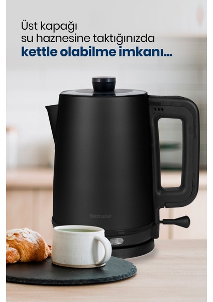 Sefam Siyah 2200 Watt Damlatmaz 25 Bardak Kapasiteli Çelik Çay Makinesi ve Su Isıtıcısı fırsatları