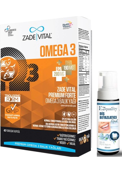 Omega 3 Forte Balık Yağı 40 Yumuşak Kapsül - Diş Beyazlatıcı Köpük