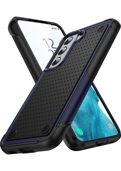 Samsung Galaxy S22+ 5g Için Çift Katmanlı Sert Pc Yumuşak Tpu Telefon Kılıfı - Mavi - Siyah (Yurt Dışından)