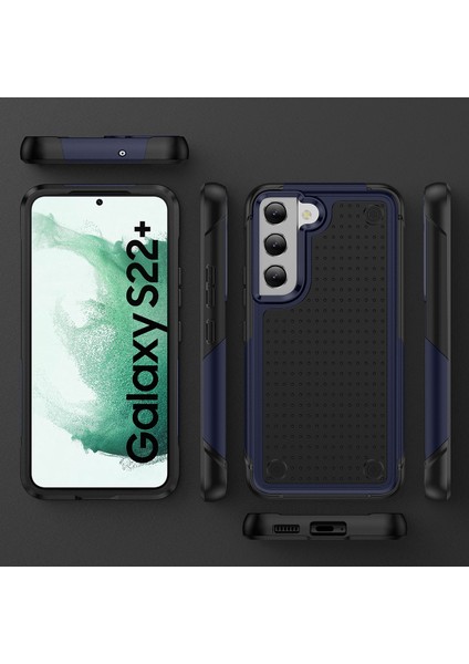 Samsung Galaxy S22+ 5g Için Çift Katmanlı Sert Pc Yumuşak Tpu Telefon Kılıfı - Mavi - Siyah (Yurt Dışından)