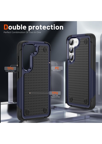 Samsung Galaxy S23+ Için Çift Katmanlı Sert Pc Yumuşak Tpu Telefon Kılıfı - Mavi - Siyah (Yurt Dışından) modelleri