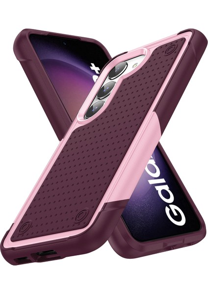 Samsung Galaxy S23+ Için Çift Katmanlı Sert Pc Yumuşak Tpu Telefon Kılıfı - Pembe - Kırmızı (Yurt Dışından)
