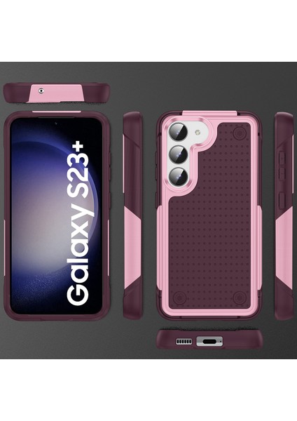 Samsung Galaxy S23+ Için Çift Katmanlı Sert Pc Yumuşak Tpu Telefon Kılıfı - Pembe - Kırmızı (Yurt Dışından) fiyatları