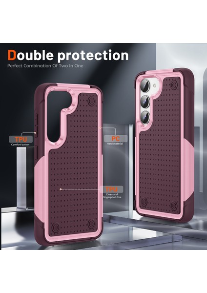 Samsung Galaxy S23+ Için Çift Katmanlı Sert Pc Yumuşak Tpu Telefon Kılıfı - Pembe - Kırmızı (Yurt Dışından) modelleri