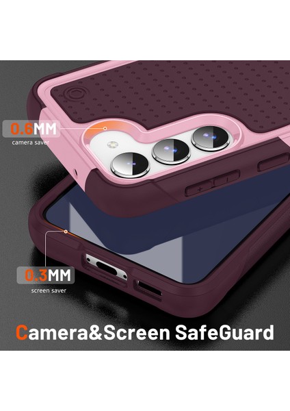 Samsung Galaxy S23+ Için Çift Katmanlı Sert Pc Yumuşak Tpu Telefon Kılıfı - Pembe - Kırmızı (Yurt Dışından) fırsatları