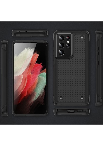 Samsung Galaxy S21 Ultra 5g Için Çift Katmanlı Sert Pc Yumuşak Tpu Telefon Kılıfı - Siyah (Yurt Dışından) fiyatları