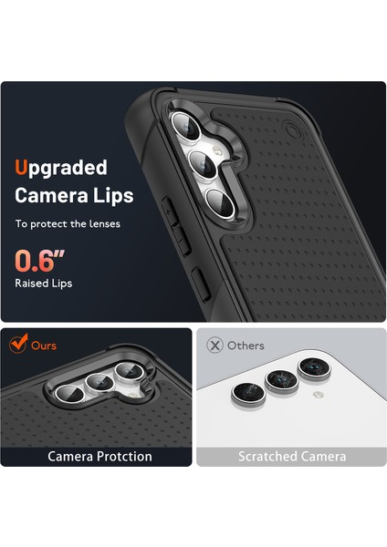 Samsung Galaxy A54 Için Çift Katmanlı Sert Pc Yumuşak Tpu Telefon Kılıfı - Siyah (Yurt Dışından) fırsatları