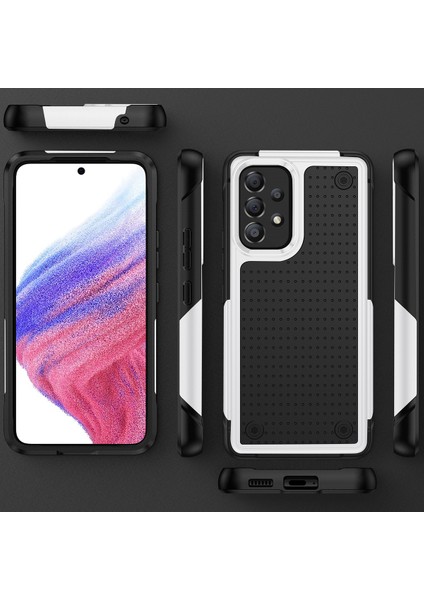 Samsung Galaxy A53 5g Için Çift Katmanlı Sert Pc Yumuşak Tpu Telefon Kılıfı - Beyaz - Siyah (Yurt Dışından)
