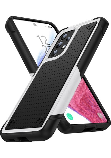 Samsung Galaxy A53 5g Için Çift Katmanlı Sert Pc Yumuşak Tpu Telefon Kılıfı - Beyaz - Siyah (Yurt Dışından) fiyatları