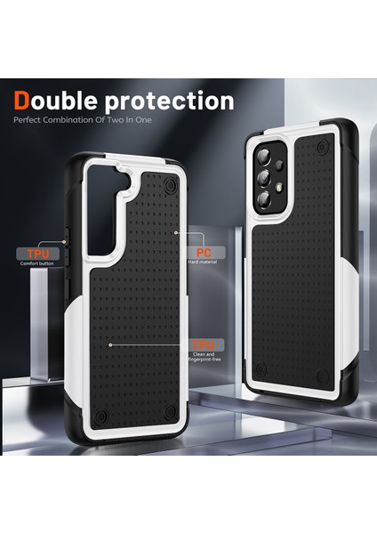 Samsung Galaxy A53 5g Için Çift Katmanlı Sert Pc Yumuşak Tpu Telefon Kılıfı - Beyaz - Siyah (Yurt Dışından) modelleri