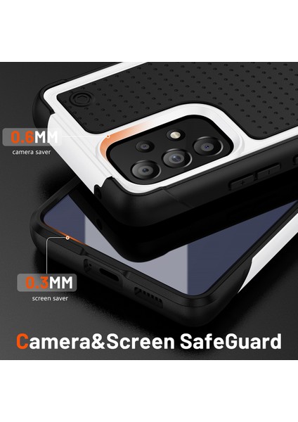 Samsung Galaxy A53 5g Için Çift Katmanlı Sert Pc Yumuşak Tpu Telefon Kılıfı - Beyaz - Siyah (Yurt Dışından) fırsatları