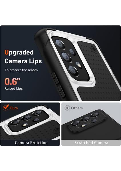 Samsung Galaxy A53 5g Için Çift Katmanlı Sert Pc Yumuşak Tpu Telefon Kılıfı - Beyaz - Siyah (Yurt Dışından) indirimleri