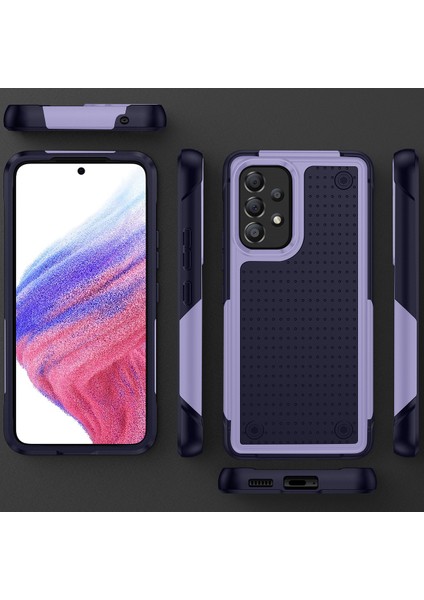 Samsung Galaxy A53 5g Için Çift Katmanlı Sert Pc Yumuşak Tpu Telefon Kılıfı - Mor - Mavi (Yurt Dışından)