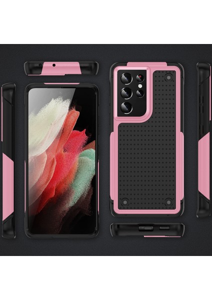 Samsung Galaxy S21 Ultra 5g Için Çift Katmanlı Sert Pc Yumuşak Tpu Telefon Kılıfı - Pembe - Siyah (Yurt Dışından) fiyatları