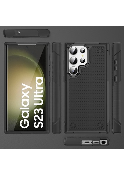 Samsung Galaxy S23 Ultra Için Çift Katmanlı Sert Pc Yumuşak Tpu Telefon Kılıfı - Siyah (Yurt Dışından) fiyatları