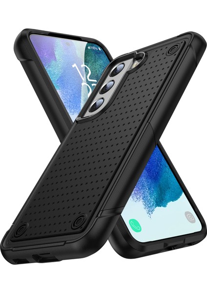 Samsung Galaxy S21 Fe 5g Için Çift Katmanlı Sert Pc Yumuşak Tpu Telefon Kılıfı - Siyah (Yurt Dışından)