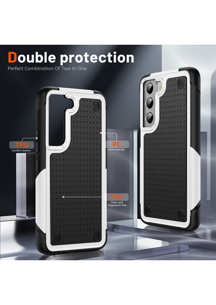 Samsung Galaxy S21 Fe 5g Için Çift Katmanlı Sert Pc Yumuşak Tpu Telefon Kılıfı - Beyaz - Siyah (Yurt Dışından) modelleri