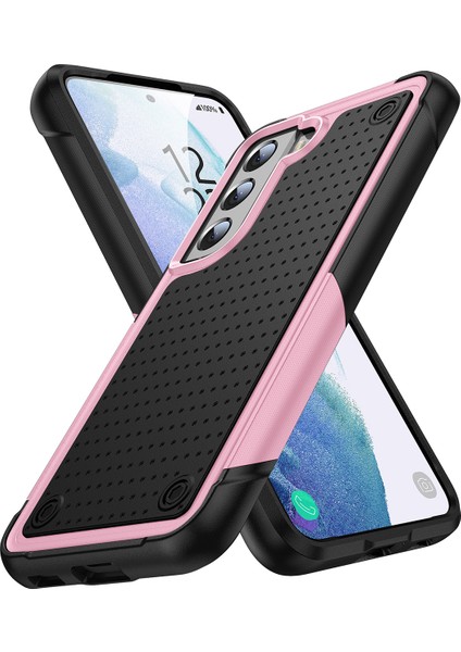 Samsung Galaxy S21+ 5g Için Çift Katmanlı Sert Pc Yumuşak Tpu Telefon Kılıfı - Pembe - Siyah (Yurt Dışından)