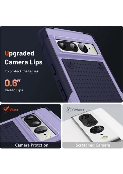 Google Pixel 7 Pro Için Çift Katmanlı Sert Pc Yumuşak Tpu Telefon Kılıfı - Mor - Mavi (Yurt Dışından)