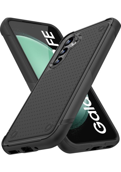 Samsung Galaxy S23 Fe Için Çift Katmanlı Sert Pc Yumuşak Tpu Telefon Kılıfı - Siyah (Yurt Dışından)