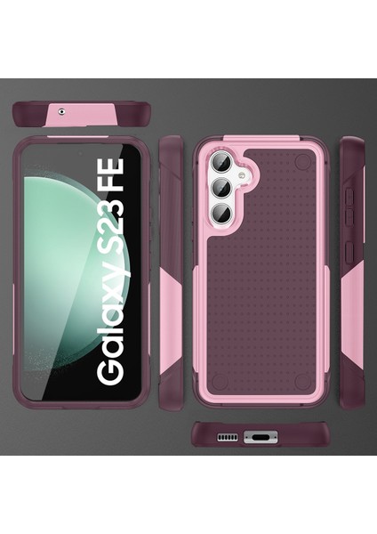 Samsung Galaxy S23 Fe Için Çift Katmanlı Sert Pc Yumuşak Tpu Telefon Kılıfı - Pembe - Kırmızı (Yurt Dışından) fiyatları
