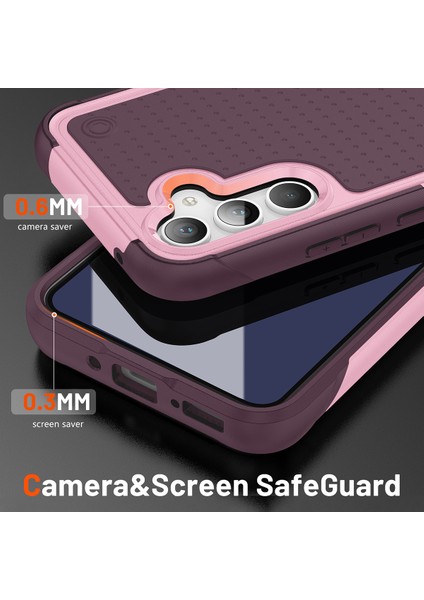 Samsung Galaxy S23 Fe Için Çift Katmanlı Sert Pc Yumuşak Tpu Telefon Kılıfı - Pembe - Kırmızı (Yurt Dışından) fırsatları