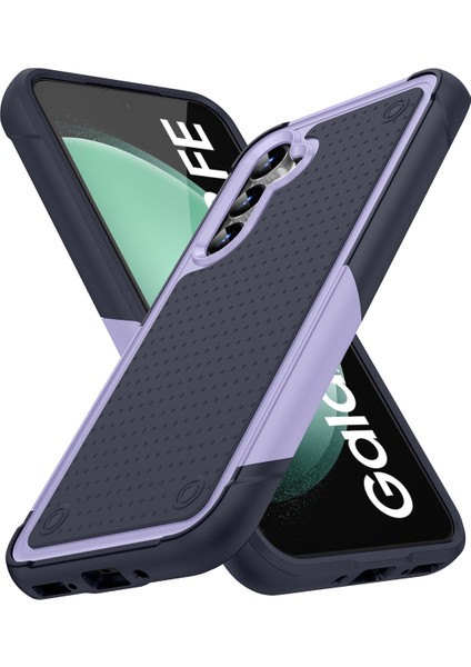 Samsung Galaxy S23 Fe Için Çift Katmanlı Sert Pc Yumuşak Tpu Telefon Kılıfı - Mor - Mavi (Yurt Dışından)