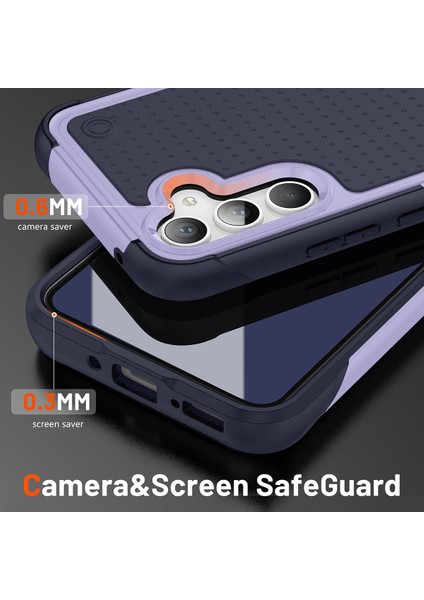 Samsung Galaxy S23 Fe Için Çift Katmanlı Sert Pc Yumuşak Tpu Telefon Kılıfı - Mor - Mavi (Yurt Dışından) fırsatları