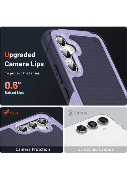 Samsung Galaxy S23 Fe Için Çift Katmanlı Sert Pc Yumuşak Tpu Telefon Kılıfı - Mor - Mavi (Yurt Dışından) indirimleri