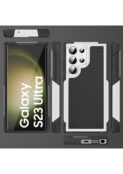 Samsung Galaxy S23 Ultra Için Çift Katmanlı Sert Pc Yumuşak Tpu Telefon Kılıfı - Beyaz - Siyah (Yurt Dışından) fiyatları