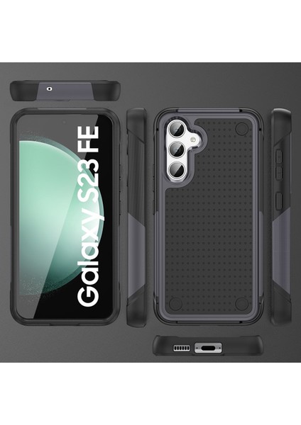 Samsung Galaxy S23 Fe Için Çift Katmanlı Sert Pc Yumuşak Tpu Telefon Kılıfı - Gri - Siyah (Yurt Dışından) fiyatları