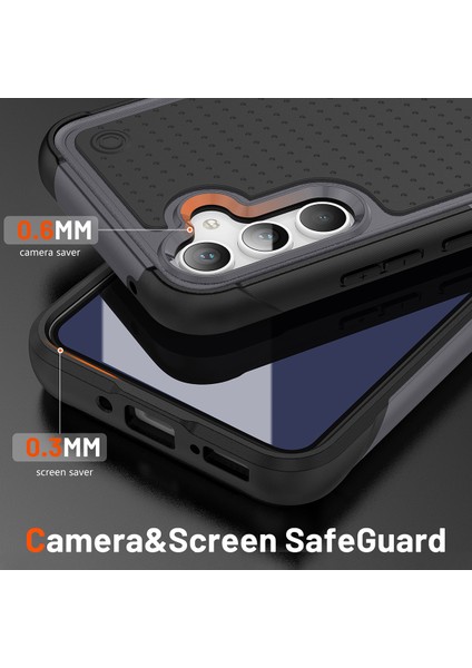 Samsung Galaxy S23 Fe Için Çift Katmanlı Sert Pc Yumuşak Tpu Telefon Kılıfı - Gri - Siyah (Yurt Dışından) fırsatları