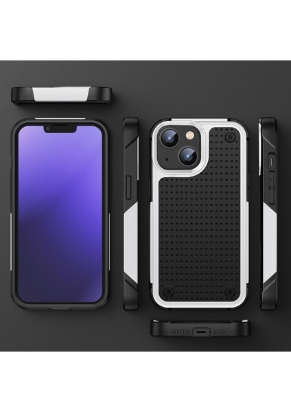 iPhone 14 Plus Için Çift Katmanlı Sert Pc Yumuşak Tpu Telefon Kılıfı - Beyaz - Siyah (Yurt Dışından) fiyatları