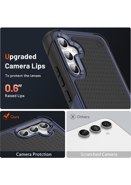 Samsung Galaxy A54 Için Çift Katmanlı Sert Pc Yumuşak Tpu Telefon Kılıfı - Mavi - Siyah (Yurt Dışından) fırsatları