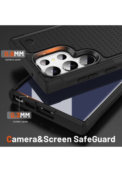 Samsung Galaxy S23 Ultra Için Çift Katmanlı Sert Pc Yumuşak Tpu Telefon Kılıfı - Siyah (Yurt Dışından) fırsatları