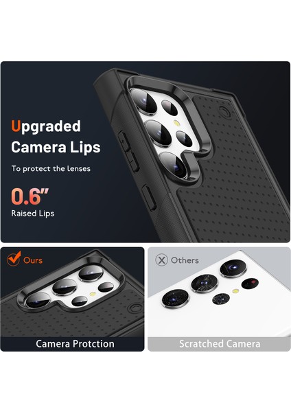 Samsung Galaxy S23 Ultra Için Çift Katmanlı Sert Pc Yumuşak Tpu Telefon Kılıfı - Siyah (Yurt Dışından) indirimleri