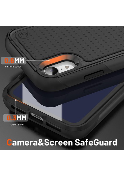 iPhone Xr Için Çift Katmanlı Sert Pc Yumuşak Tpu Telefon Kılıfı - Siyah (Yurt Dışından) fırsatları