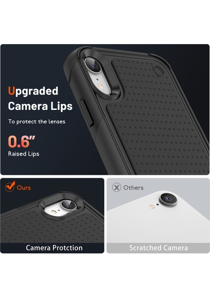 iPhone Xr Için Çift Katmanlı Sert Pc Yumuşak Tpu Telefon Kılıfı - Siyah (Yurt Dışından) indirimleri