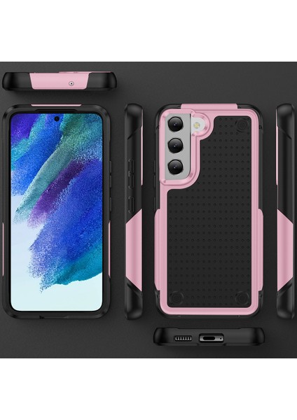 Samsung Galaxy S21 Fe 5g Için Çift Katmanlı Sert Pc Yumuşak Tpu Telefon Kılıfı - Pembe - Siyah (Yurt Dışından)