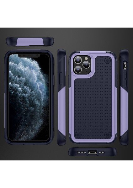 iPhone 11 Pro Için Çift Katmanlı Sert Pc Yumuşak Tpu Telefon Kılıfı - Mor - Mavi (Yurt Dışından) fiyatları