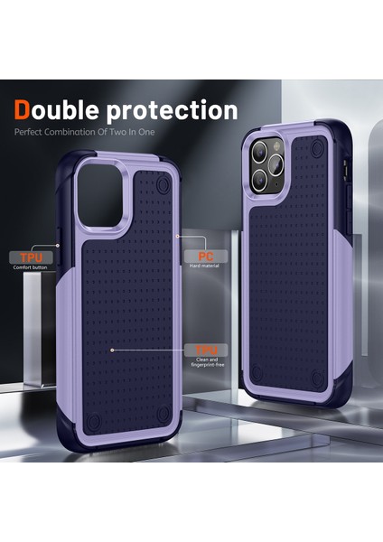iPhone 11 Pro Için Çift Katmanlı Sert Pc Yumuşak Tpu Telefon Kılıfı - Mor - Mavi (Yurt Dışından) modelleri