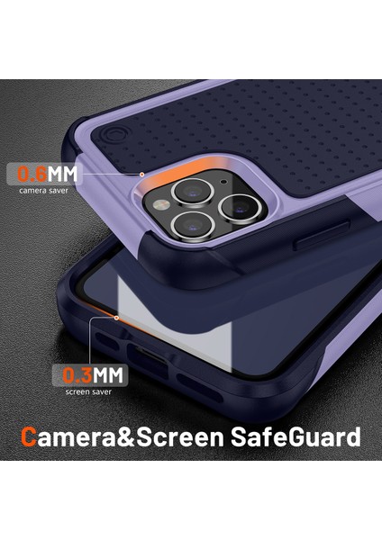iPhone 11 Pro Için Çift Katmanlı Sert Pc Yumuşak Tpu Telefon Kılıfı - Mor - Mavi (Yurt Dışından) fırsatları
