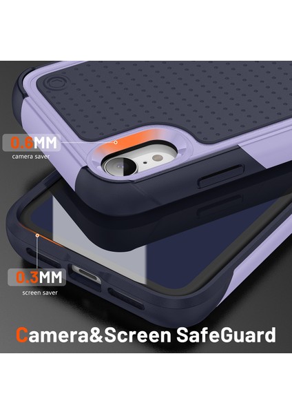 iPhone Xr Için Çift Katmanlı Sert Pc Yumuşak Tpu Telefon Kılıfı - Mor - Mavi (Yurt Dışından) fırsatları