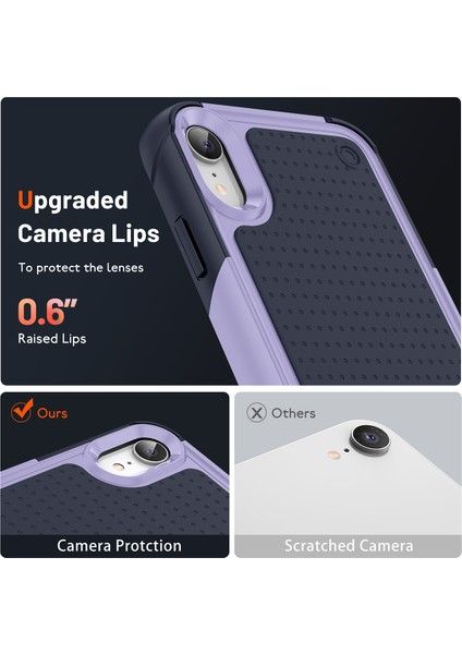 iPhone Xr Için Çift Katmanlı Sert Pc Yumuşak Tpu Telefon Kılıfı - Mor - Mavi (Yurt Dışından) indirimleri