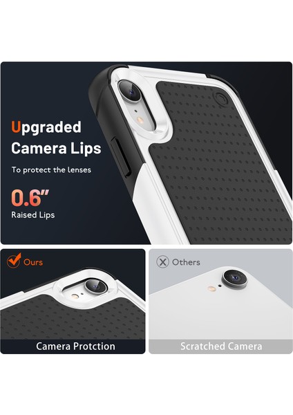 iPhone Xr Için Çift Katmanlı Sert Pc Yumuşak Tpu Telefon Kılıfı - Beyaz - Siyah (Yurt Dışından) indirimleri