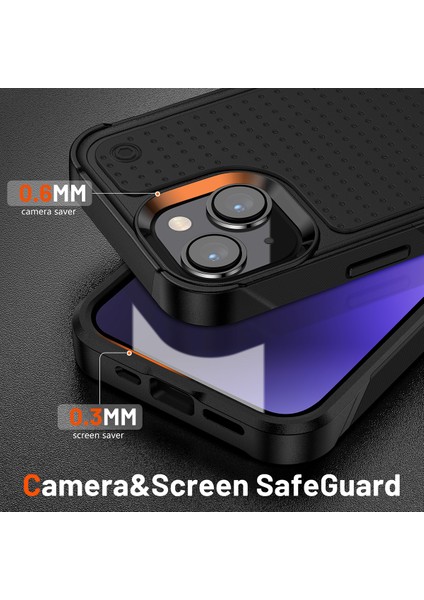 iPhone 15 Için Çift Katmanlı Sert Pc Yumuşak Tpu Telefon Kılıfı - Siyah (Yurt Dışından) modelleri