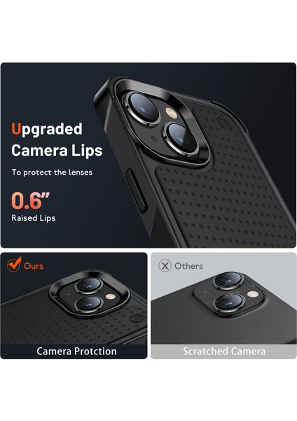 iPhone 15 Için Çift Katmanlı Sert Pc Yumuşak Tpu Telefon Kılıfı - Siyah (Yurt Dışından) fırsatları