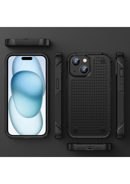iPhone 15 Için Çift Katmanlı Sert Pc Yumuşak Tpu Telefon Kılıfı - Siyah (Yurt Dışından) indirimleri